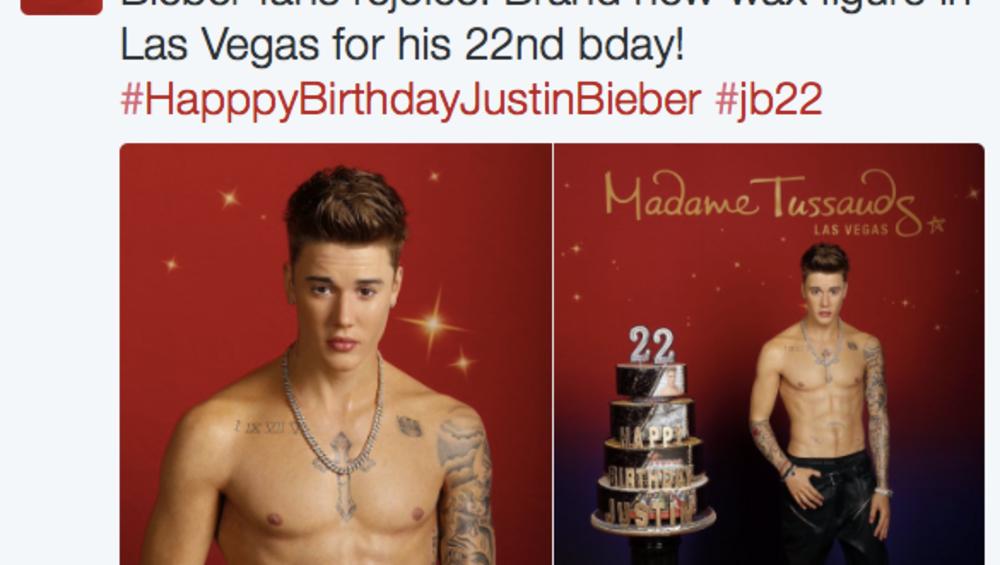 Justin Bieber dostał na 22. urodziny swoją figurę woskową! Ładna? Justin Bieber dostał na 22. urodziny swoją figurę woskową! Ładna?