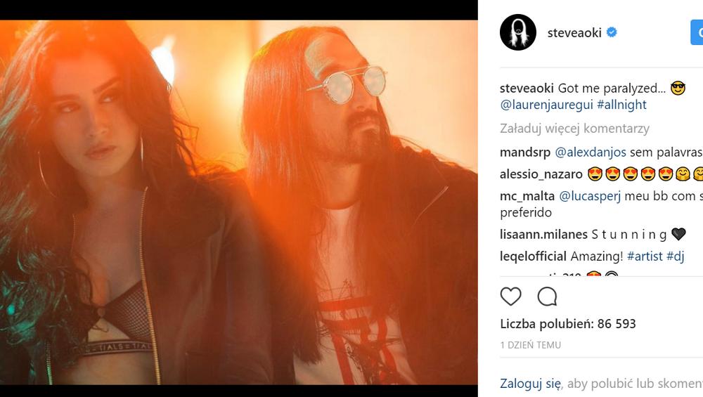 Lauren Jauregui z Fifth Harmony i Steve Aoki w nowym kawałku ALL NIGHT. Wpada w ucho? Lauren Jauregui z Fifth Harmony i Steve Aoki w nowym kawałku ALL NIGHT. Wpada w ucho?