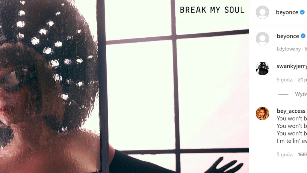 Beyonce – nowa piosenka Break My Soul jest już dostępna. Porywa na parkiet!