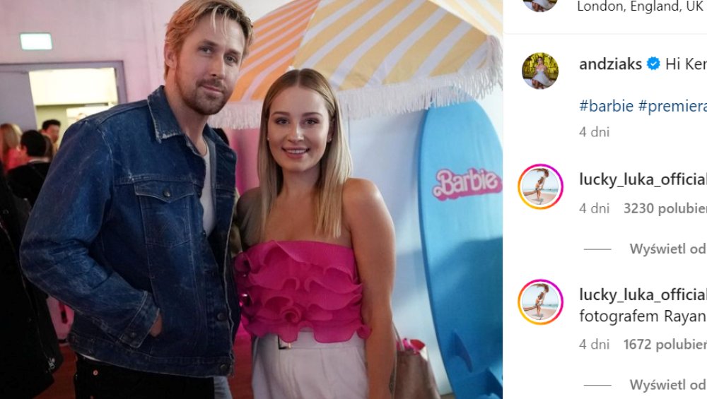 Andziaks zdradziła kulisy wspólnego zdjęcia z Ryanem Goslingiem. Miała szczęście Andziaks zdradziła kulisy wspólnego zdjęcia z Ryanem Goslingiem. Miała szczęście