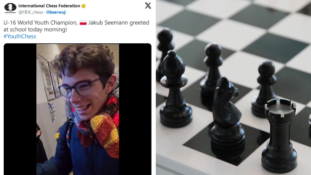 15-letni Polak mistrzem świata juniorów w szachach. Tak przywitano go w szkole po sukcesie [WIDEO]