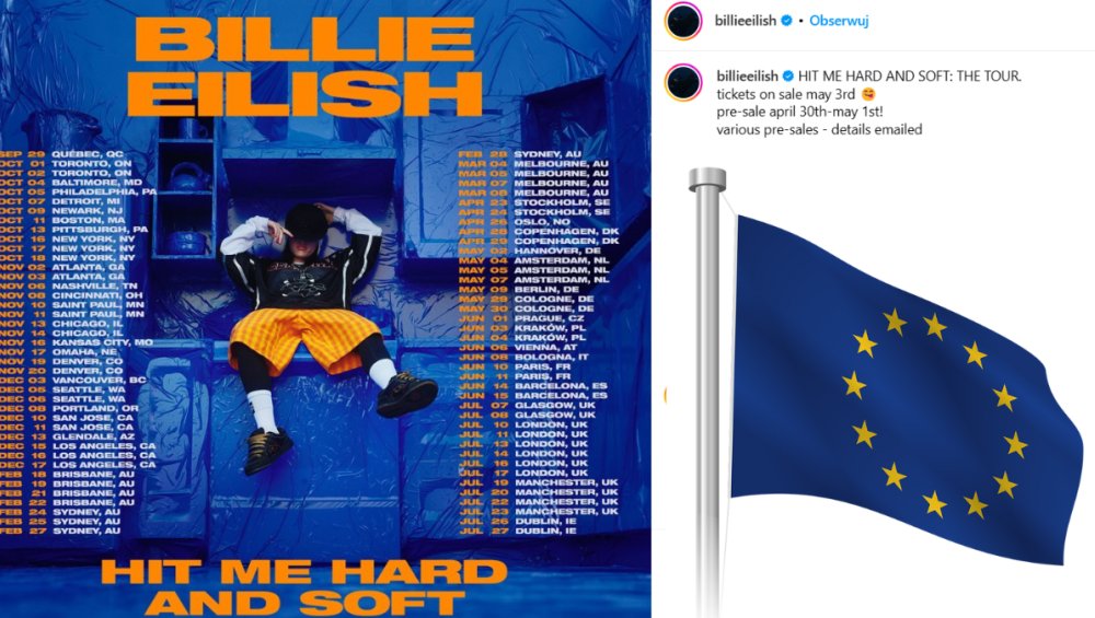 Ile kosztują bilety na koncerty Billie Eilish w innych europejskich miastach? Jest różnica