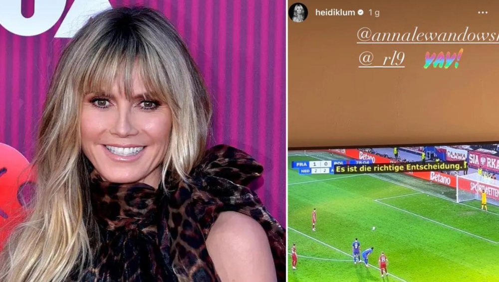 Heidi Klum kibicowała polskiej reprezentacji w meczu Polska - Francja. Wspomniała również o Lewandowskiej Heidi Klum kibicowała polskiej reprezentacji w meczu Polska - Francja. Wspomniała również o Lewandowskiej
