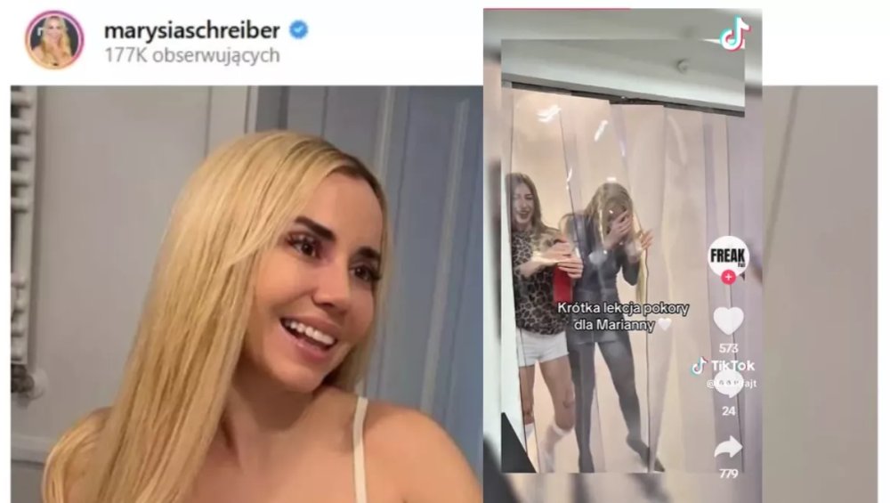 Marianna Schreiber dostała z gaśnicy od Lasuczity. Jest wideo