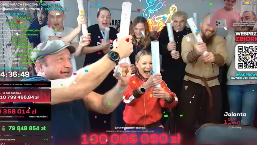 100 milionów złotych na streamie Łatwoganga dla Cancer Fighters